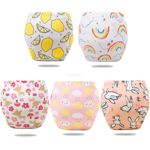 5PCS Reusable Cotton Baby Training Diapers