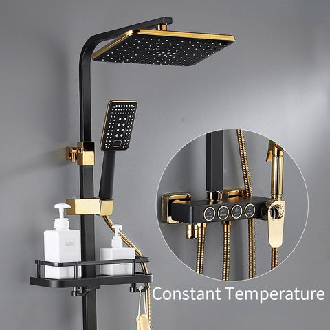 Smart Black Gold Shower Set