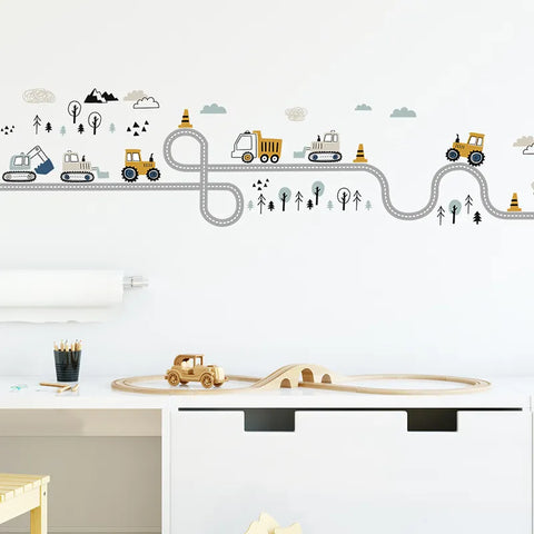 Traffic Track Cars Truck Wall Stickers