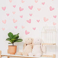 60PCS Pink Heart Wall Stickers