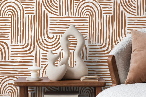 Seamless Brown Brush Strokes Wallpaper