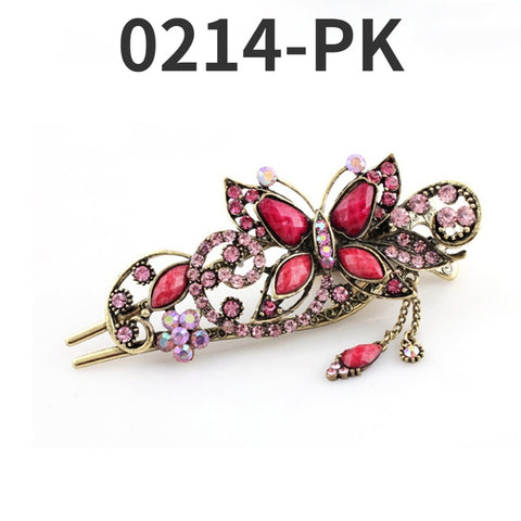 Exquisite Peacock Flower Crystal Hair Pin