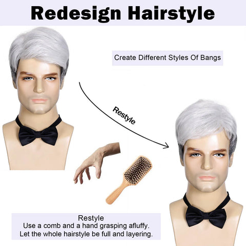 Grey Hair Men Wig