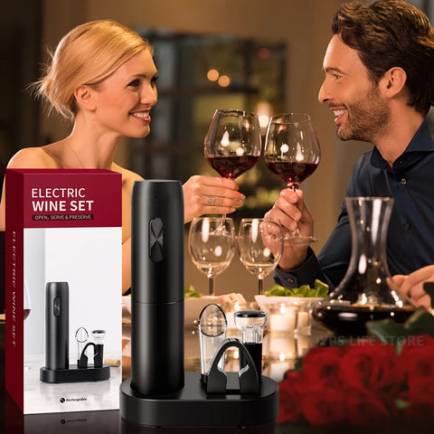 PourEase Electric Wine Opener Set