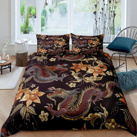 Dragon Duvet Pillow Cover Set