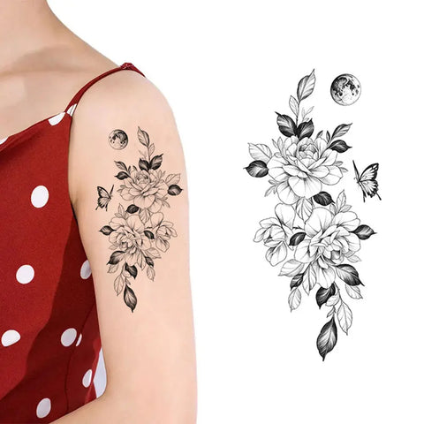 Color Flower Tattoo Sticker