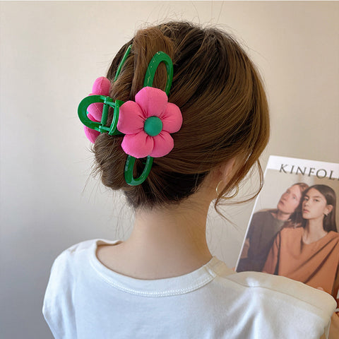 40 Styles Plush Synthetic Fabric Flower Hair Claw