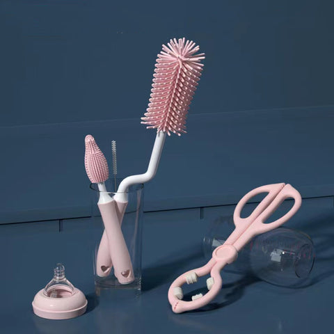 Silicone Milk Bottle Cleaning Brush Set
