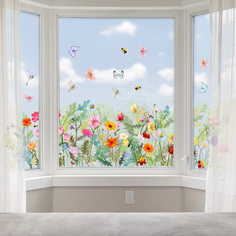 Butterfly Flowers Wall Stickers