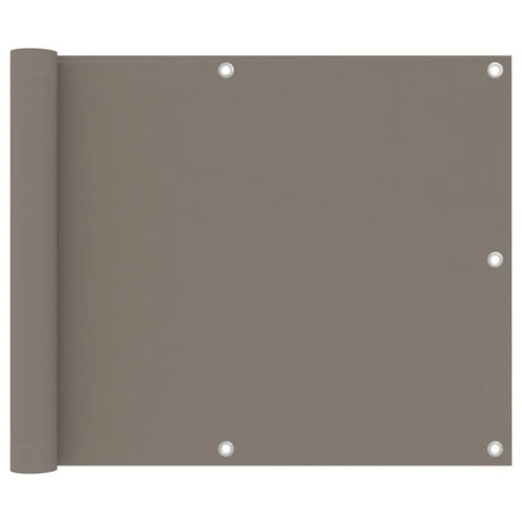 Waterproof Balcony Privacy Screen 75 x 400 cm – Taupe Oxford Fabric Windproof Balcony Fence Cover with Aluminium Eyelets & Fixing Rope