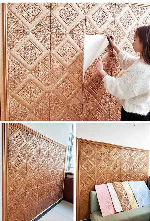 3D Tile Brick Wall Paper