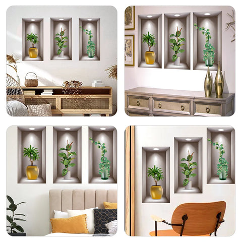 Green Plant Potted Wall Sticker