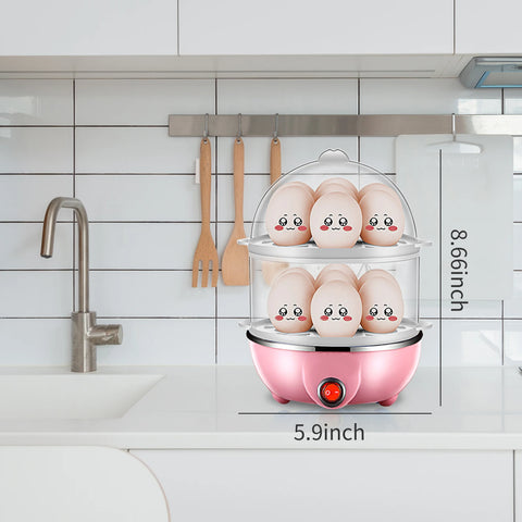 Double Layer Egg Cooker Steamer - US Plug