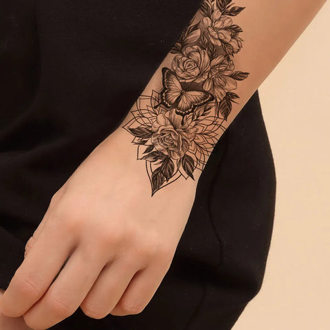 Color Flower Tattoo Sticker