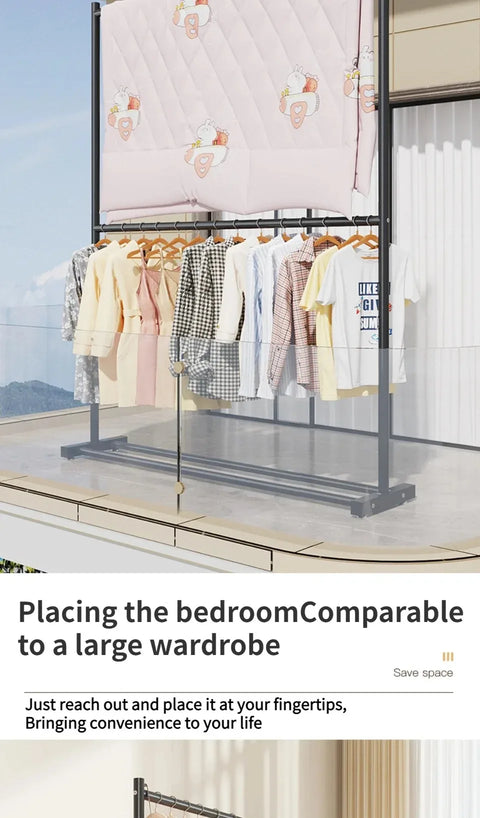 Movable Clothes Drying Rack