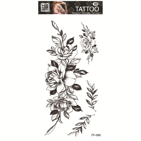 Color Flower Tattoo Sticker