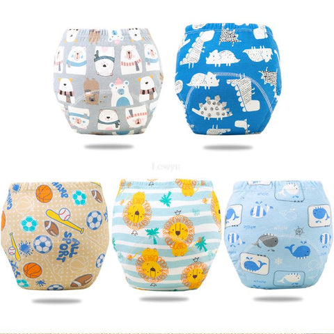 5PCS Reusable Cotton Baby Training Diapers