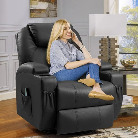 Rocking Recliner Sofa Chair with Massage and Heating