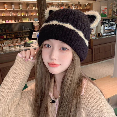 Knitted Car Ear Beanie