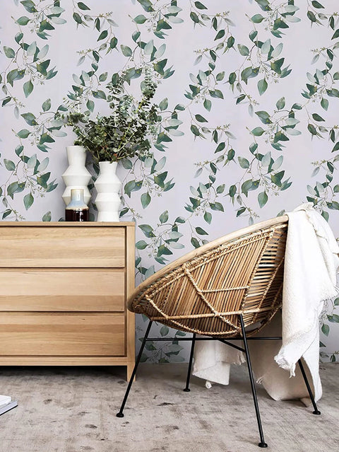 Vinyl Green Leaf Peel and Stick Wallpaper