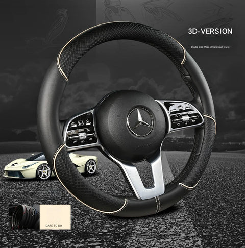 Leather Steering Wheel Cover