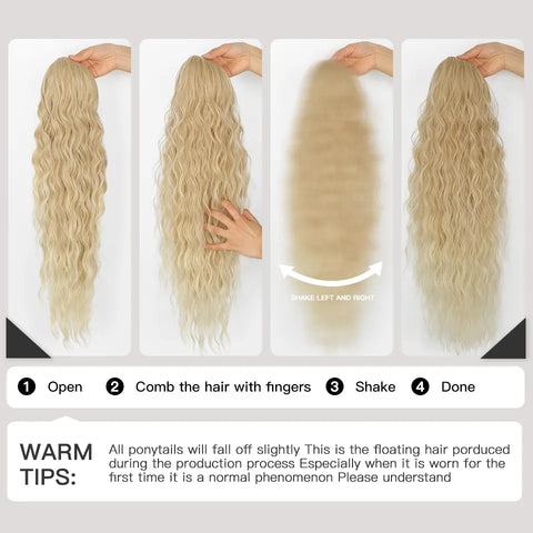 26Inch Synthetic Long Wavy Ponytail Extension