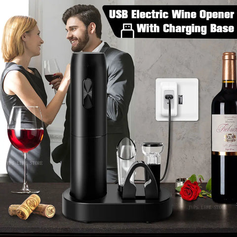 PourEase Electric Wine Opener Set