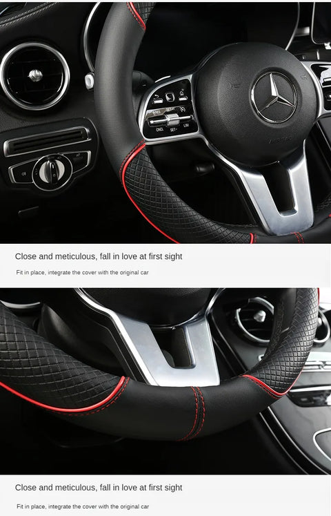 Leather Steering Wheel Cover