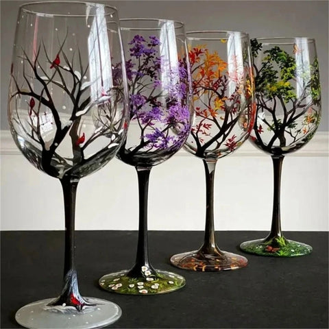 Seasons in Stemware: Handcrafted Tree Wine Glasses