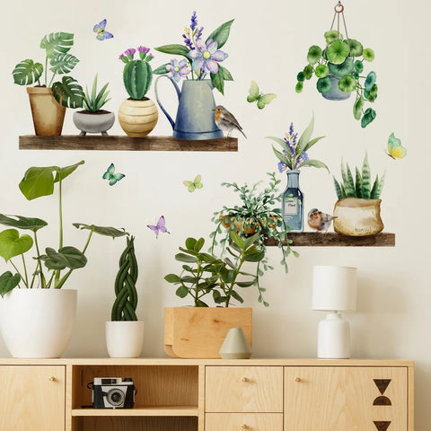 Cactus Potted Plants Wall Stickers
