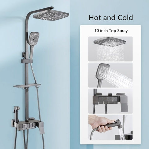 Digital Rainfall Brass Shower