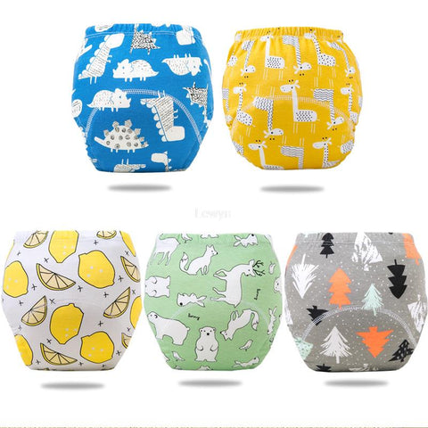 5PCS Reusable Cotton Baby Training Diapers