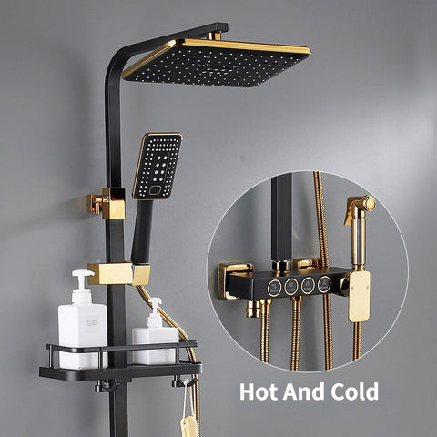 Smart Black Gold Shower Set