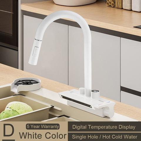 Digital Display Smart Waterfall Faucet