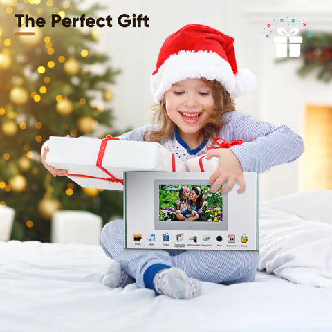10-Inch Digital Photo Frame with IPS Display – HD Electronic Picture Frame with Photo Slideshow, Video & Music Player, Calendar, Alarm Clock, USB/SD Card Support & Remote Control