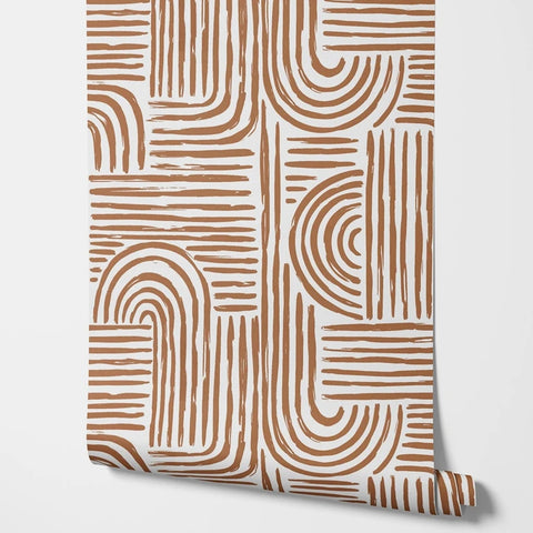 Seamless Brown Brush Strokes Wallpaper