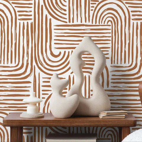 Seamless Brown Brush Strokes Wallpaper