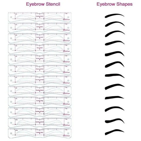 12PCS?set Reusable Eyebrow Stencils