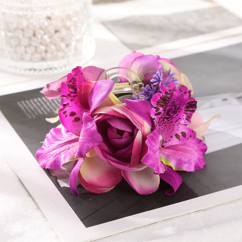 40 Styles Plush Synthetic Fabric Flower Hair Claw