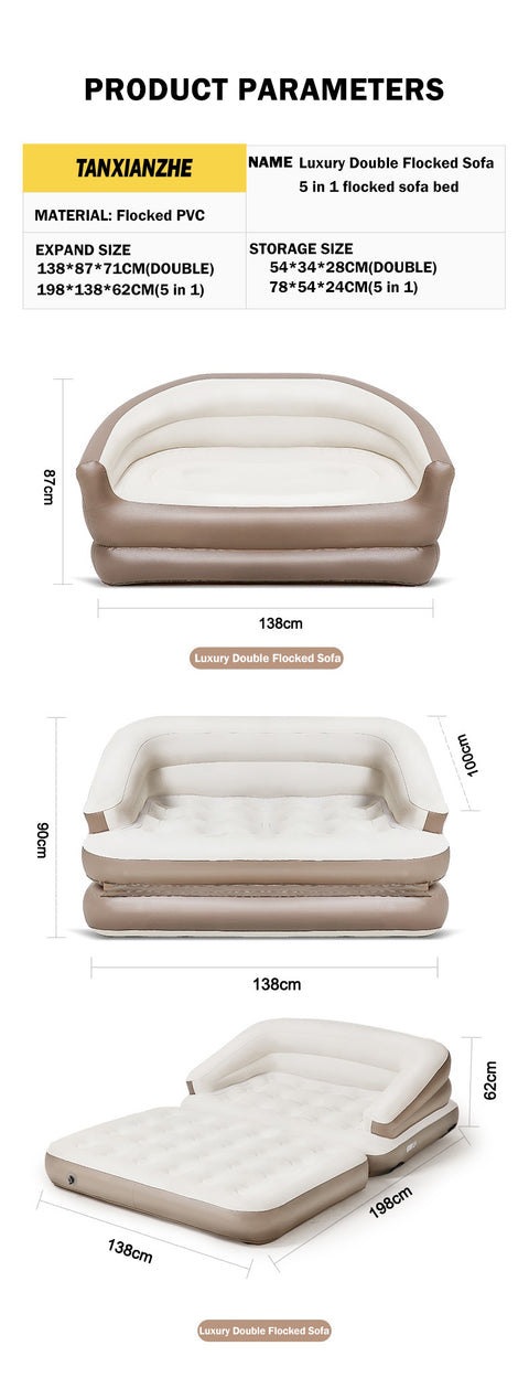 2-In-1 Inflatable Mattress Sofa