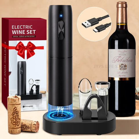 PourEase Electric Wine Opener Set