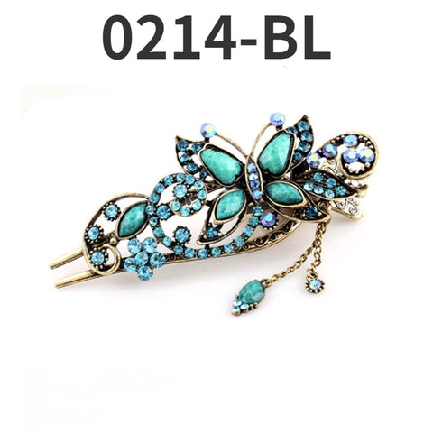 Exquisite Peacock Flower Crystal Hair Pin
