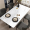 Midnight Obsidian Marble: Premium PVC Leather Dining Table Mats