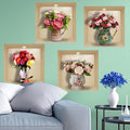 4PCS Potted Flower Plant Wall Stickers