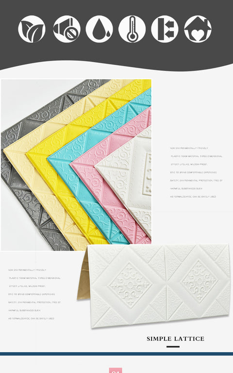 3D Tile Brick Wall Paper