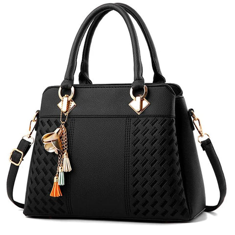 Tasseled Elegance: Embroidered Crossbody Tote