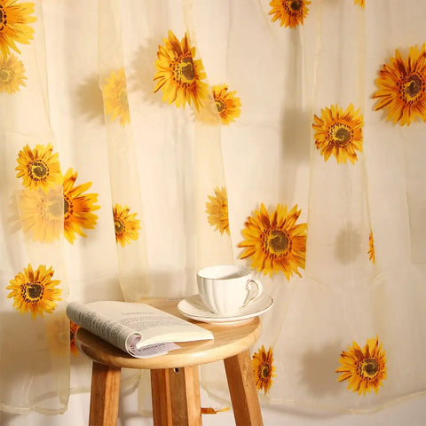 Sunflower Window Drape Curtain Liner