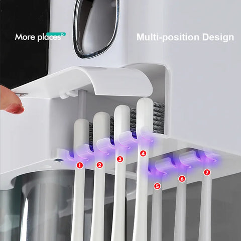 Toothbrush Holder Automatic Toothpaste Dispenser