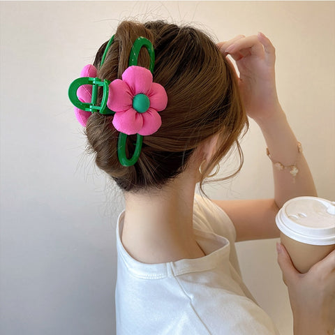 40 Styles Plush Synthetic Fabric Flower Hair Claw
