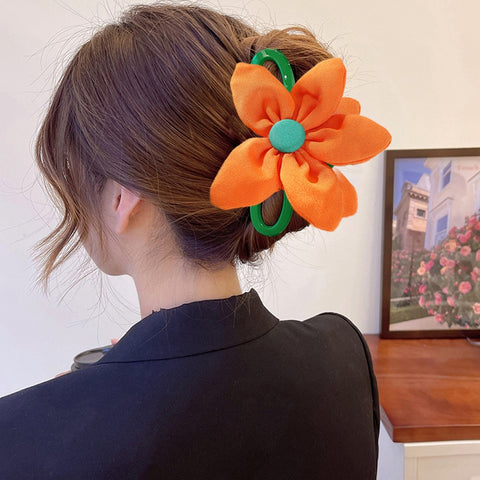 40 Styles Plush Synthetic Fabric Flower Hair Claw